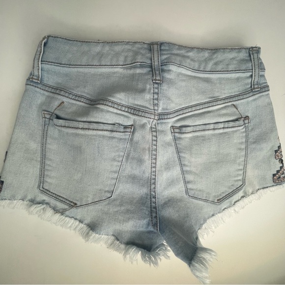 Mossimo High Rise Jean Short Embroidered Bohemian Style - Picture 11 of 16